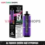 Al Fakher Crown Bar Hypermax 15000 Puffs Disposable Vape 0.6mg Nicotine – Buy Now