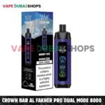Crown Bar Al Fakher Pro Dual Mode 8000 Puffs Disposable Vape 0.5mg Nicotine in Dubai – Buy Now