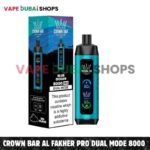 Crown Bar Al Fakher Pro Dual Mode 8000 Puffs Disposable Vape 0.5mg Nicotine in Dubai – Buy Now