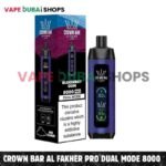 Crown Bar Al Fakher Pro Dual Mode 8000 Puffs Disposable Vape 0.5mg Nicotine in Dubai – Buy Now