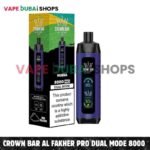 Crown Bar Al Fakher Pro Dual Mode 8000 Puffs Disposable Vape 0.5mg Nicotine in Dubai – Buy Now