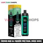Crown Bar Al Fakher Pro Dual Mode 8000 Puffs Disposable Vape 0.5mg Nicotine in Dubai – Buy Now
