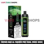 Crown Bar Al Fakher Pro Dual Mode 8000 Puffs Disposable Vape 0.5mg Nicotine in Dubai – Buy Now
