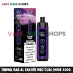 Crown Bar Al Fakher Pro Dual Mode 8000 Puffs Disposable Vape 0.5mg Nicotine in Dubai – Buy Now