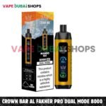 Crown Bar Al Fakher Pro Dual Mode 8000 Puffs Disposable Vape 0.5mg Nicotine in Dubai – Buy Now
