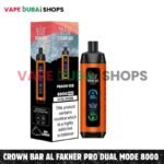 Crown Bar Al Fakher Pro Dual Mode 8000 Puffs Disposable Vape 0.5mg Nicotine in Dubai – Buy Now