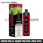 Crown Bar Al Fakher Pro Dual Mode 8000 Puffs Disposable Vape 0.5mg Nicotine in Dubai – Buy Now
