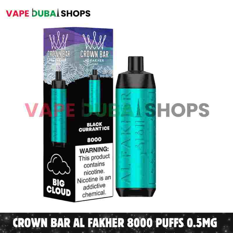 al fakher crown bar black currant ice Crown Bar Al Fakher 8000 Puffs 0.5mg Nicotine Disposable