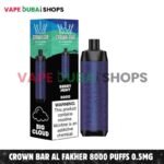 Crown Bar Al Fakher 8000 Puffs 0.5mg Nicotine Disposable Vape in Dubai – Buy Now