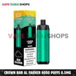 Crown Bar Al Fakher 8000 Puffs 0.5mg Nicotine Disposable Vape in Dubai – Buy Now