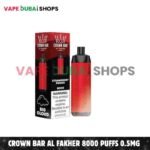 Crown Bar Al Fakher 8000 Puffs 0.5mg Nicotine Disposable Vape in Dubai – Buy Now