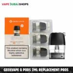 GEEKVAPE Q Pods 2ml Replacement Pods 0.6ohm, 0.8ohm, 1.2ohm – 3PCS Per Pack in Dubai – Buy Now