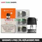 GEEKVAPE Q Pods 2ml Replacement Pods 0.6ohm, 0.8ohm, 1.2ohm – 3PCS Per Pack in Dubai – Buy Now