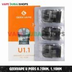 GEEKVAPE U Pods 0.7ohm, 1.1ohm Pod Cartridge 2ml Replacement Pod – 3 PCS Per Pack in Dubai – Buy Now