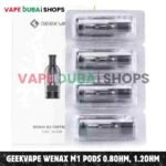 GEEKVAPE Wenax M1 Pods 0.8ohm, 1.2ohm Pod Cartridge 2ml Replacement Pod – 4 PCS Per Pack in Dubai – Buy Now