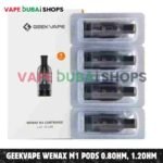 GEEKVAPE Wenax M1 Pods 0.8ohm, 1.2ohm Pod Cartridge 2ml Replacement Pod – 4 PCS Per Pack in Dubai – Buy Now