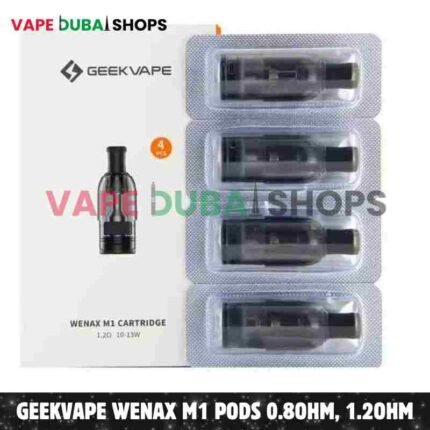 GEEKVAPE Wenax M1 Pods 0.8ohm, 1.2ohm Pod Cartridge 2ml Replacement Pod – 4 PCS Per Pack in Dubai – Buy Now