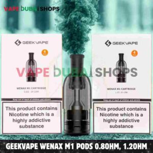 GEEKVAPE Wenax M1 Pods 0.8ohm, 1.2ohm Pod Cartridge 2ml Replacement Pod – 4 PCS Per Pack in Dubai – Buy Now