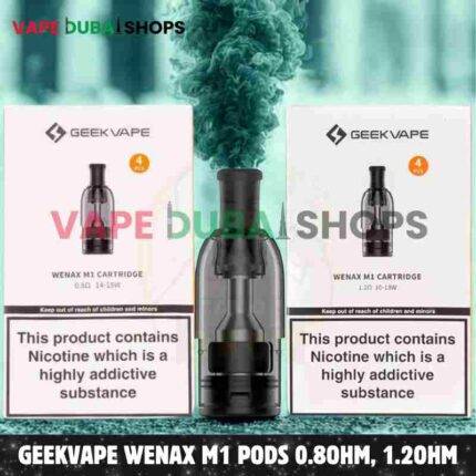 GEEKVAPE Wenax M1 Pods 0.8ohm, 1.2ohm Pod Cartridge 2ml Replacement Pod – 4 PCS Per Pack in Dubai – Buy Now