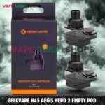 Two empty vape pods with packaging