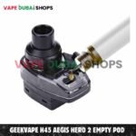 Two empty vape pods with packaging