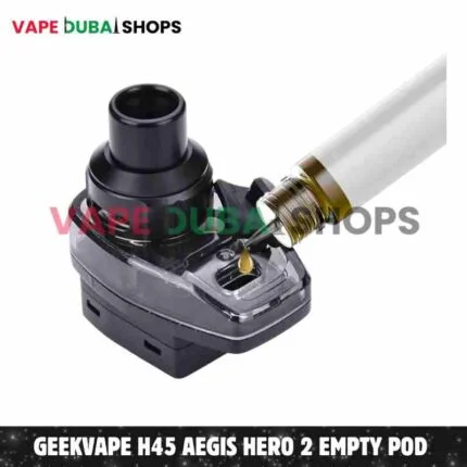 Two empty vape pods with packaging