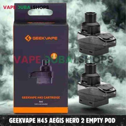 Two empty vape pods with packaging