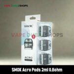 SMOK Acro Pods 2ml 0.8ohm MESH, 0.6 DC MTL Replacement Pods in Dubai, UAE – 3 PCS Per Pack