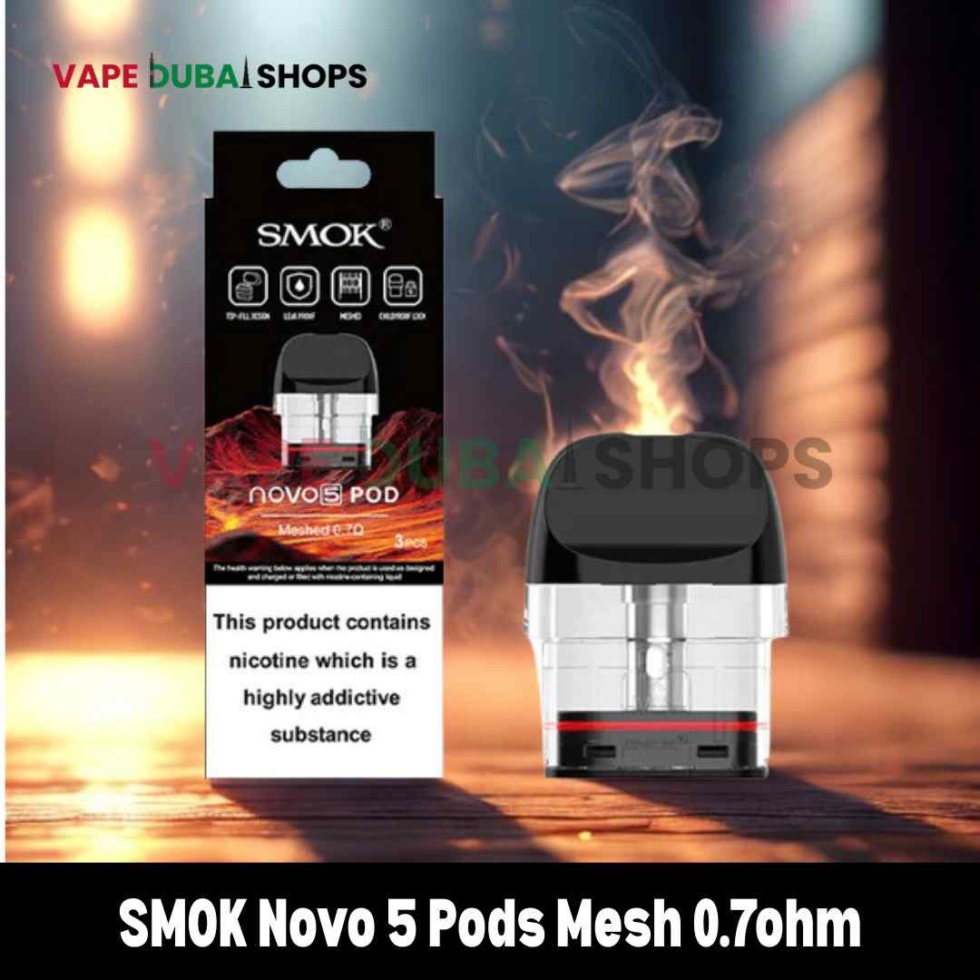 SMOK Novo 5 Pods Mesh 0.7ohm MTL Replacement Pod Cartridge in Dubai, UAE SMOK Novo 5 Pods Mesh 0.7ohm MTL Replacement Pod Cartridge in Dubai, UAE - Image 1