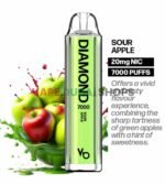 Vapes Bars Diamond 2% Nicotine 7000 Puffs Disposable Vape in Dubai – Buy Now Sour-apple-