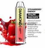 Vapes Bars Diamond 2% Nicotine 7000 Puffs Disposable Vape in Dubai – Buy Now Strawberry-energy