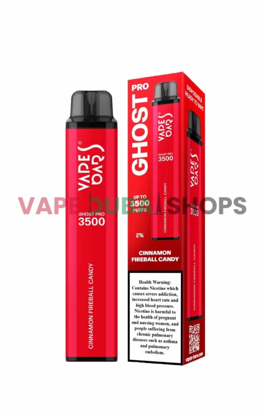 Vapes Bars Ghost Pro 2% Nicotine 3500 Puff Disposable Vape in Dubai – Buy Now Cinnamon Fireball Candy