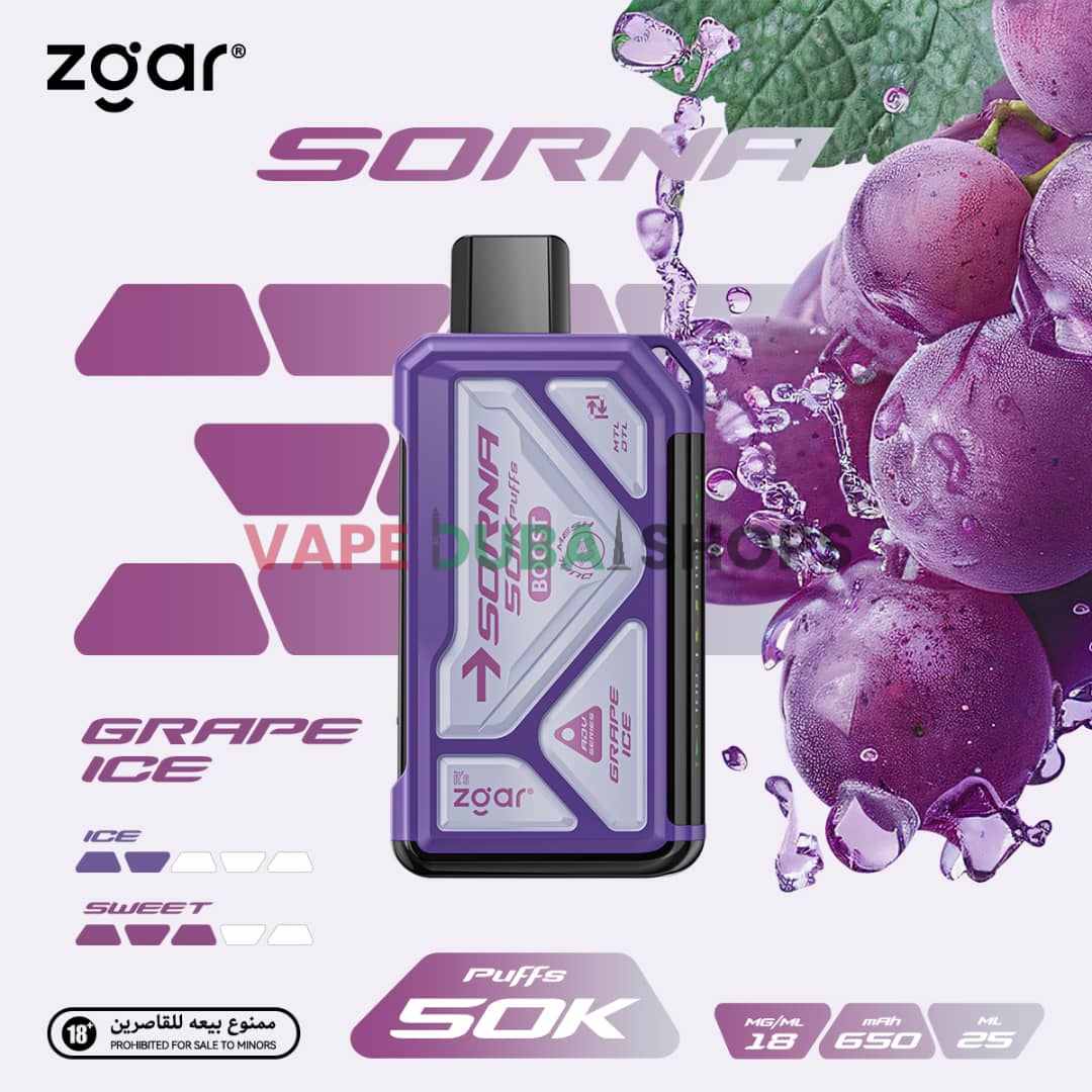 ZGAR Sorna Boost 50000 Puffs 18mg Nicotine Disposable Vape