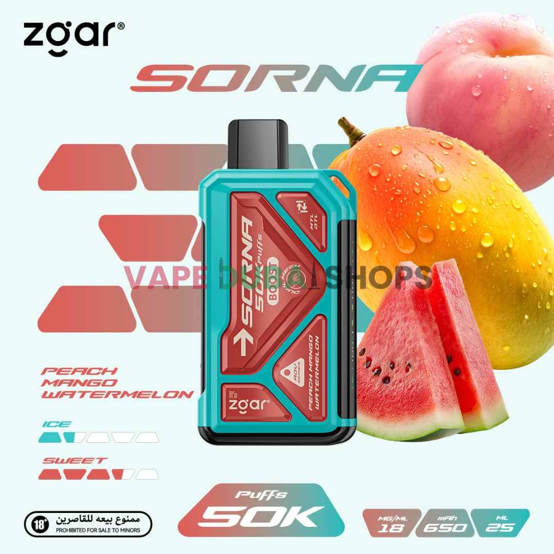 ZGAR Sorna Boost 50000 Puffs 18mg Nicotine Disposable Vape ZGAR Sorna Boost 50000 Puffs 18mg Nicotine Disposable Vape