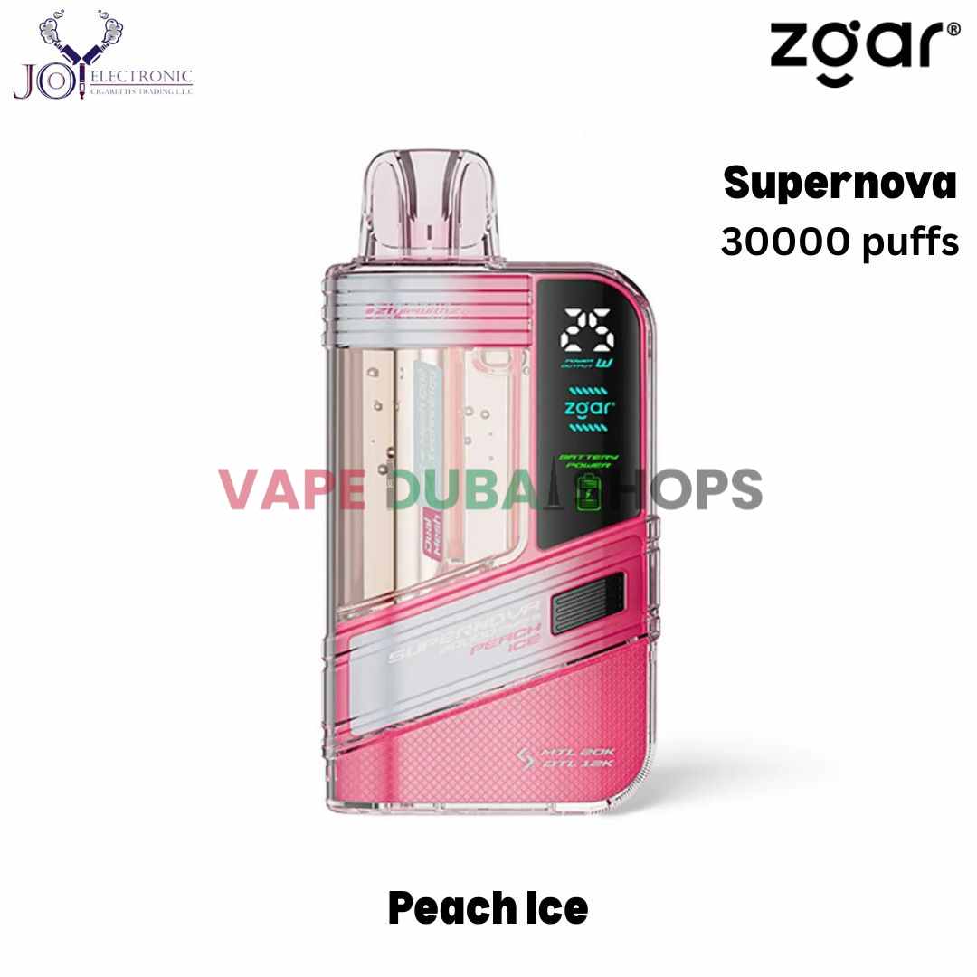 Zgar Supernova 30000 Puffs Disposable Vape 20mg in Dubai