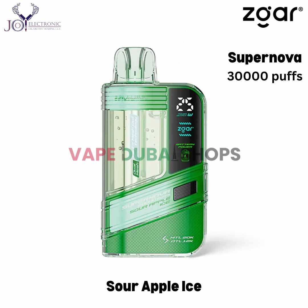 Zgar Supernova 30000 Puffs Disposable Vape 20mg in Dubai