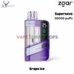 Zgar Supernova 30000 Puffs Disposable Vape 20mg in Dubai – Buy Now-Grape-Ice