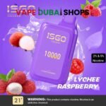 ISGOBAR-10000-Puffs-disposable-vape-2-nicotine-strength-in-UAE-lychee raspaberry