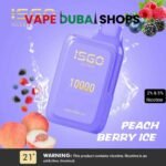 ISGOBAR-10000-Puffs-disposable-vape-5-nicotine-strength-in-UAE-peach berry ice