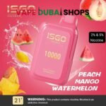 ISGOBAR-10000-Puffs-disposable-vape-5-nicotine-strength-in-UAE-peach mango watermelon