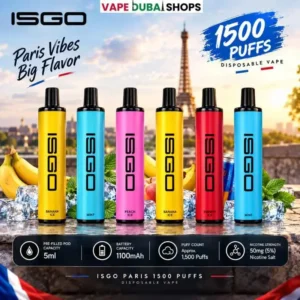ISGO Paris Disposable Vape 1500 Puffs in UAE Dubai Shop