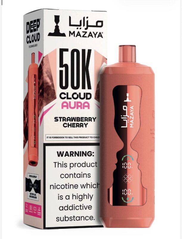 MAZAYA CLOUD AURA 50K Disposable Vape in Dubai strawberry cherry