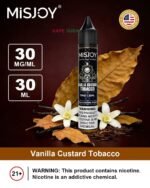 Misjoy premium salt nicotine 30mg 30mg liquid USA brand __Vanilla Custard Tabacco