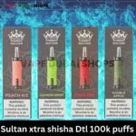 Sultan xtra shisha Dtl 100k puffs 2mg nicotine triple mesh vape
