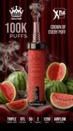 Sultan xtra shisha Dtl 100k puffs 2mg nicotine triple mesh vape __watermelon
