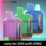 nasty bar 1200 puffs 20MG nicotine none rechargeable vape