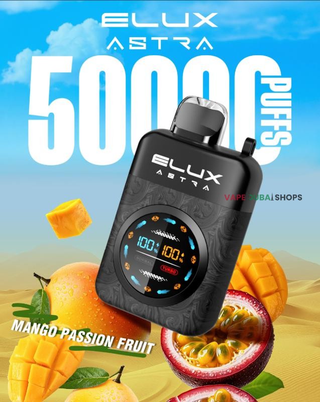 Elux Astra 50000 Puffs Disposable Vape in Dubai - Mango Passion Fruit