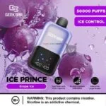 Geek Bar Ice Prince 50000 Puffs Disposable Vape grape ice