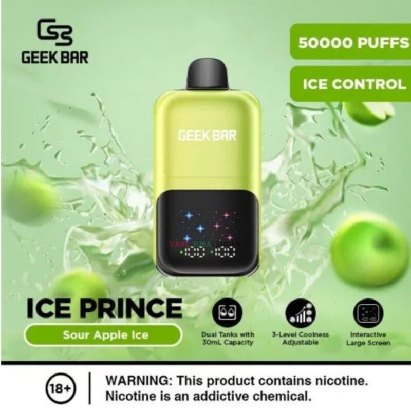 Geek Bar Ice Prince 50000 Puffs Disposable Vape in Dubai Sour apple ice