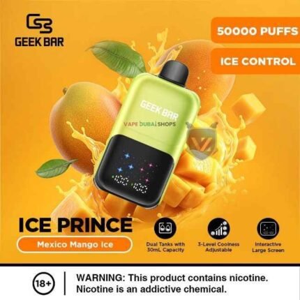 Geek Bar Ice Prince 50000 Puffs Disposable Vape mexico mango ice